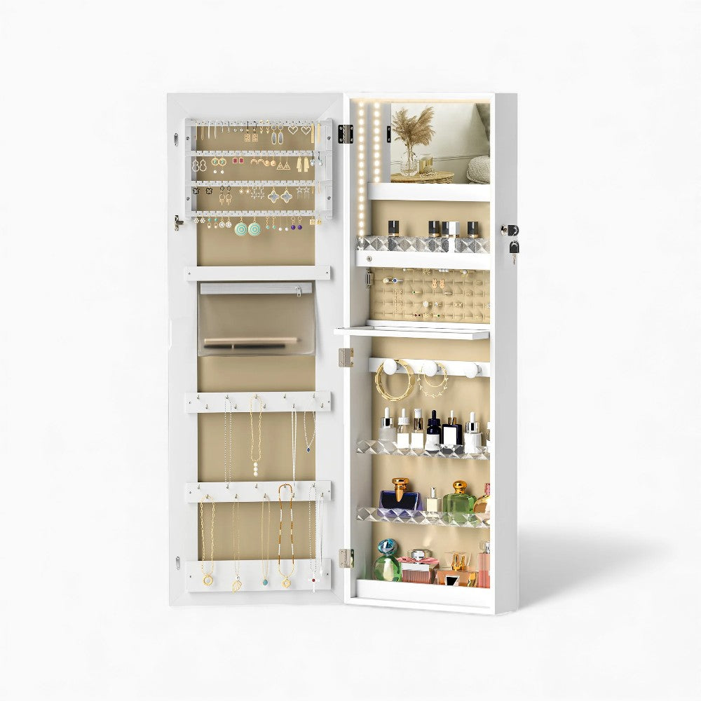 Armoire Bijoux Murale LED avec Miroir