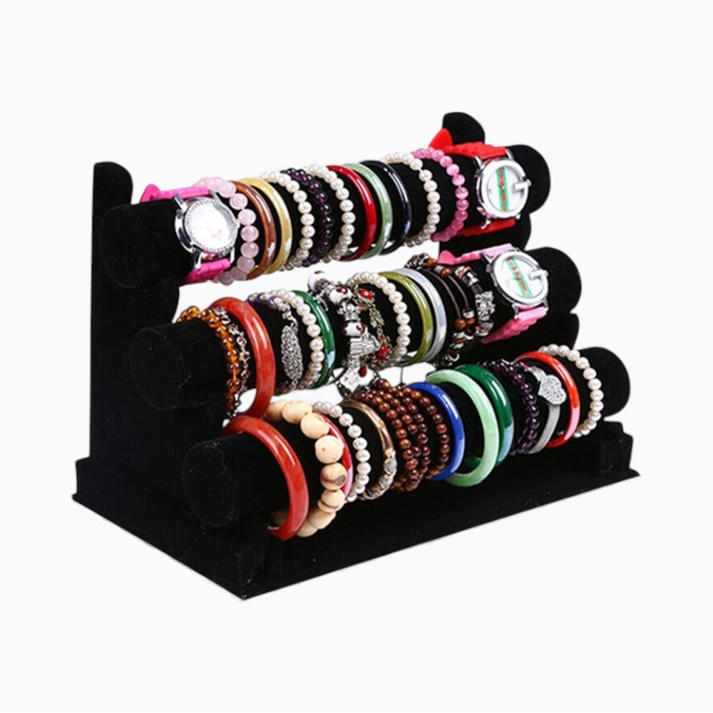 Porte Bijoux 3 Niveaux - Présentoir Bracelets Montres