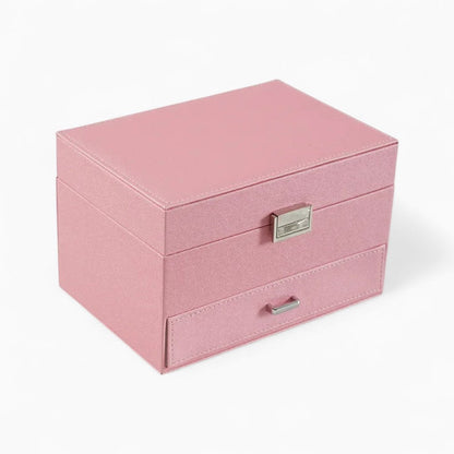 Boîte à Bijoux Multifonction en Cuir avec Compartiments