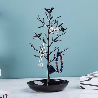 Arbre à Bijoux Métal Oiseaux - Rangement Élégant