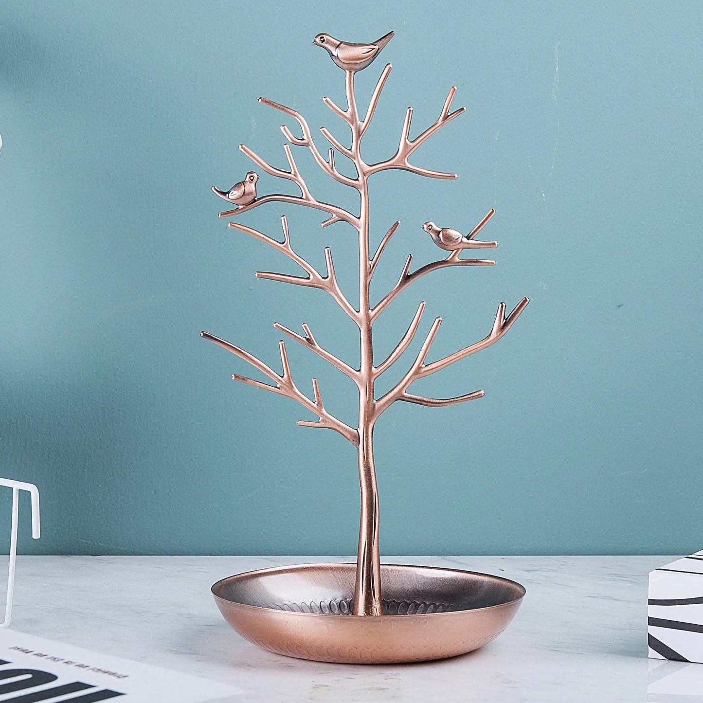 Arbre à Bijoux Métal Oiseaux - Rangement Élégant