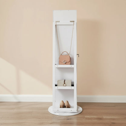 Armoire à Bijoux Rotative avec Miroir LED