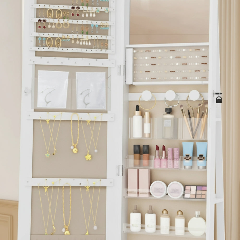 Armoire Bijoux Miroir LED Rotatif