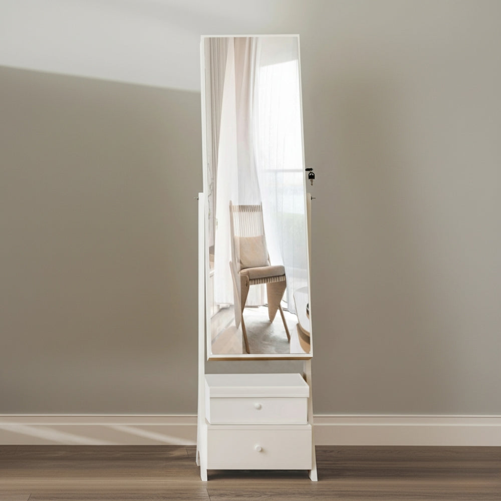Armoire à Bijoux LED avec Miroir et Tiroirs
