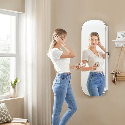 Armoire à Bijoux Mural LED avec Miroir