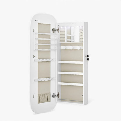 Armoire à Bijoux Mural LED avec Miroir