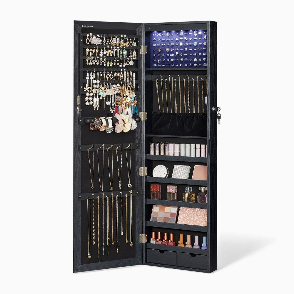 Armoire à Bijoux Mural avec Miroir