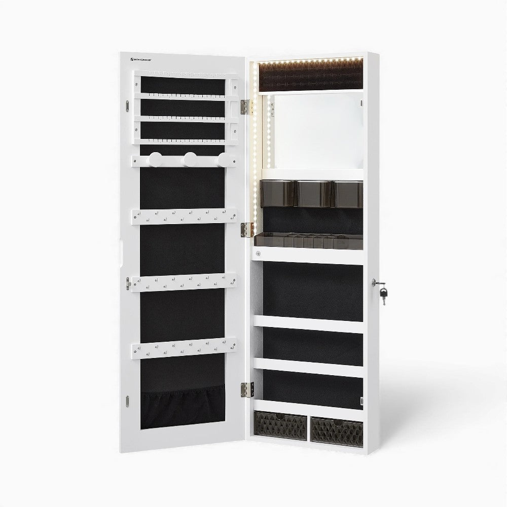 Armoire Bijoux Murale LED avec Miroir