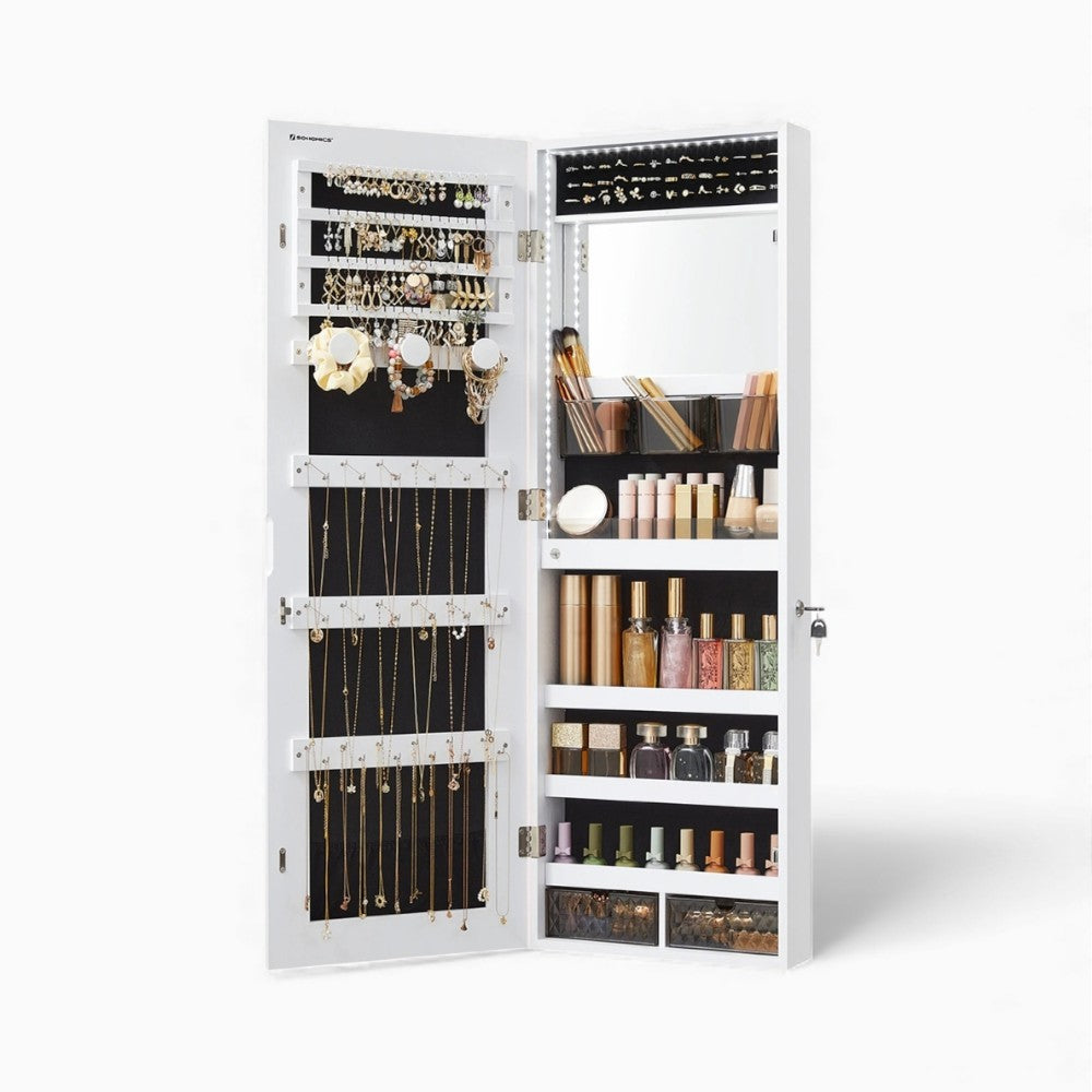 Armoire Bijoux Murale LED avec Miroir