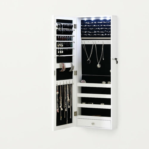 Armoire à Bijoux Mural LED avec Miroir
