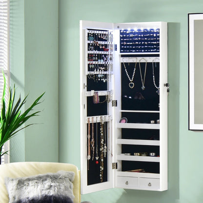 Armoire à Bijoux Mural LED avec Miroir