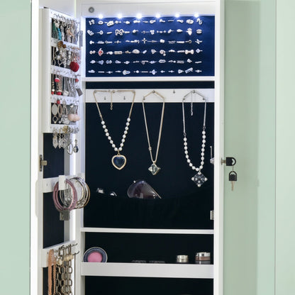 Armoire à Bijoux Mural LED avec Miroir