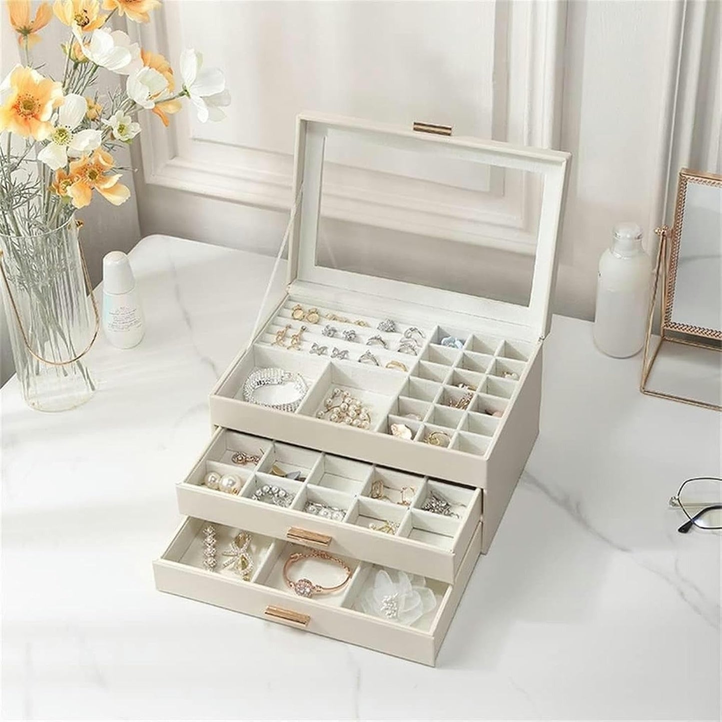 Boîte à Bijoux avec Tiroirs - Rangement Pratique