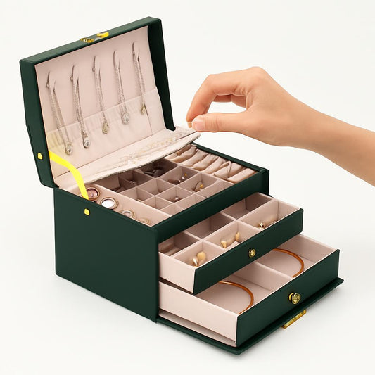 Boîte à Bijoux Sécurisée 3 Tiroirs