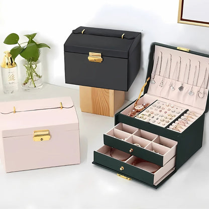 Boîte à Bijoux Sécurisée 3 Tiroirs