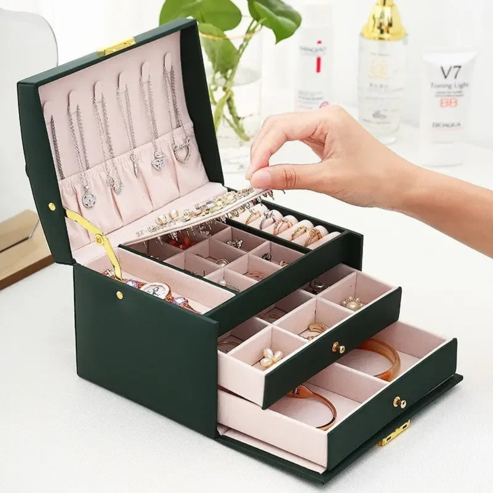 Boîte à Bijoux Sécurisée 3 Tiroirs