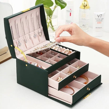 Boîte à Bijoux Sécurisée 3 Tiroirs