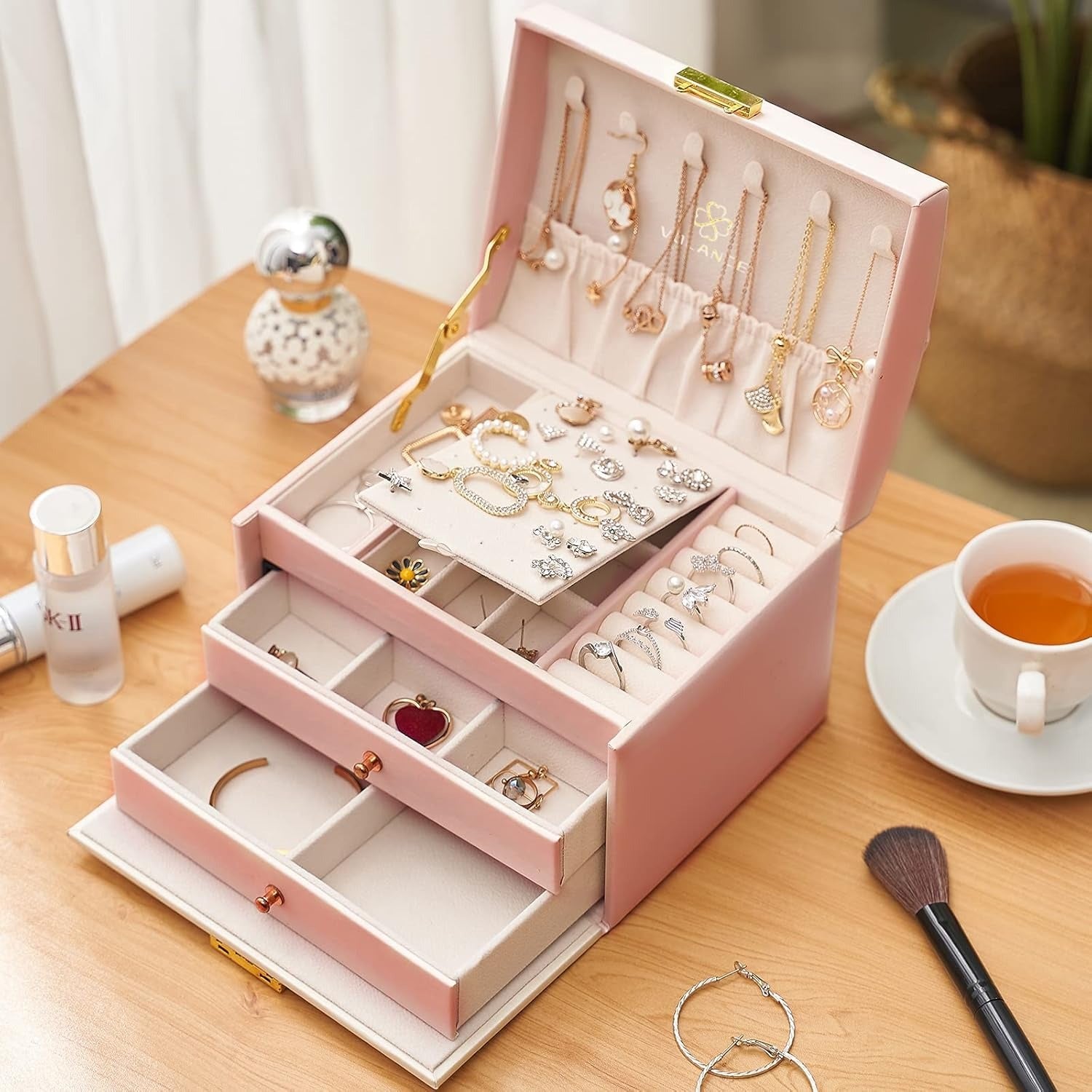 Boîte à Bijoux Sécurisée 3 Tiroirs