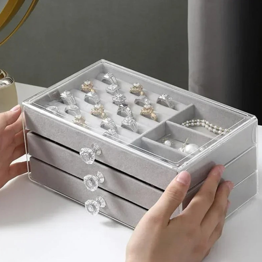Boîte à Bijoux 3 Tiroirs Compacte