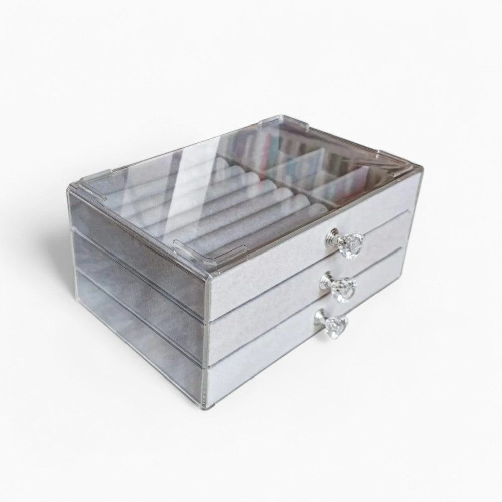 Boîte à Bijoux 3 Tiroirs Compacte