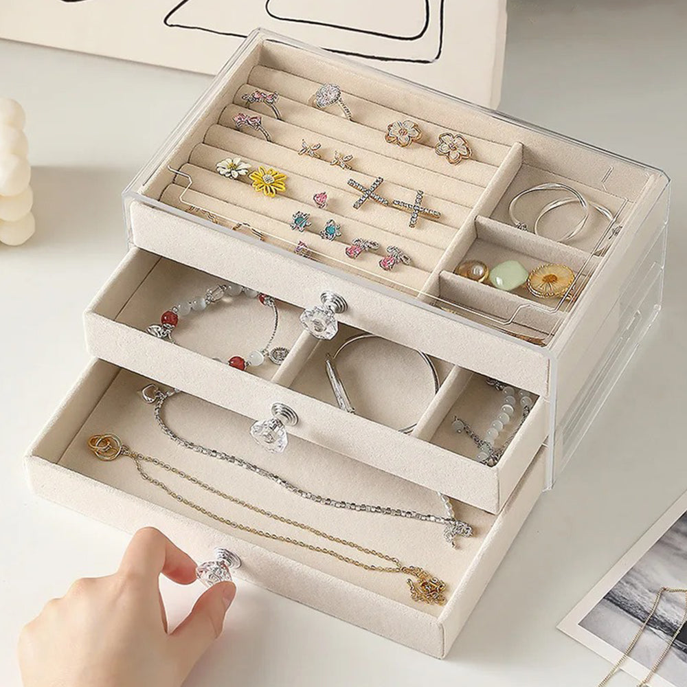 Boîte à Bijoux 3 Tiroirs Compacte