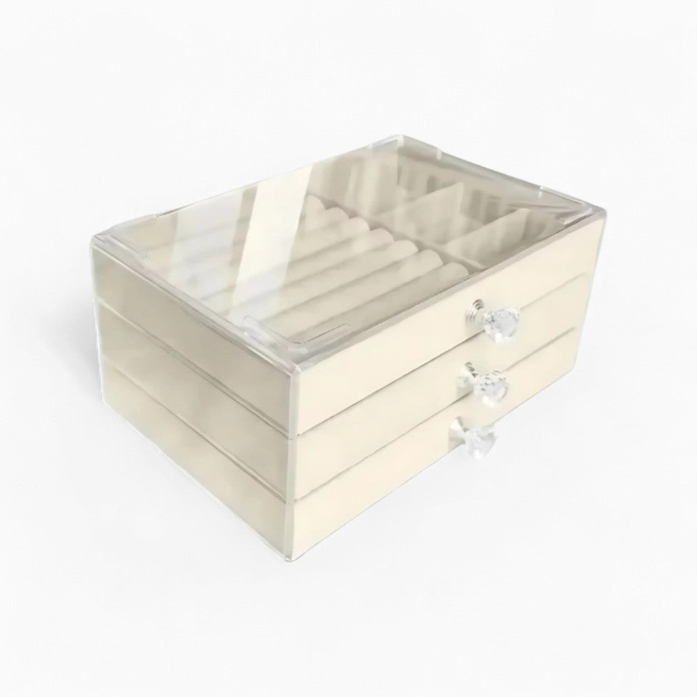 Boîte à Bijoux 3 Tiroirs Compacte