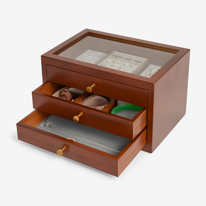 Boîte à Bijoux Bois 3 Tiroirs - Rangement Élégant