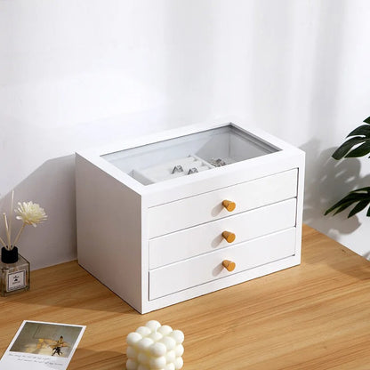 Boîte à Bijoux Bois 3 Tiroirs - Rangement Élégant