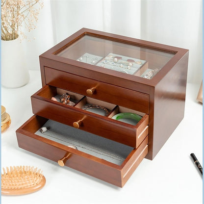 Boîte à Bijoux Bois 3 Tiroirs - Rangement Élégant