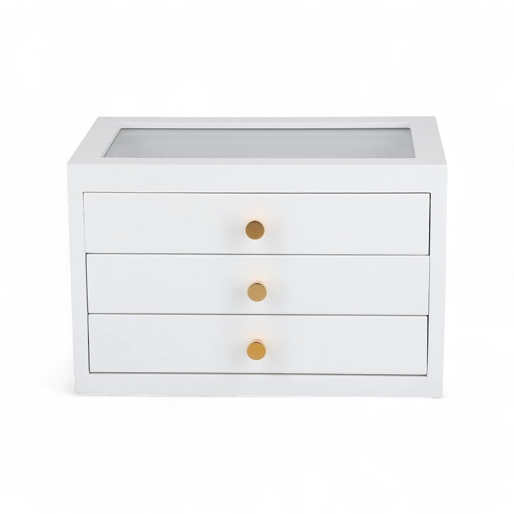 Boîte à Bijoux Bois 3 Tiroirs - Rangement Élégant
