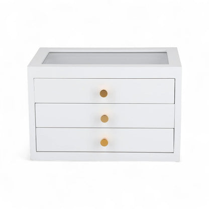 Boîte à Bijoux Bois 3 Tiroirs - Rangement Élégant