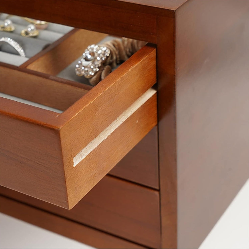 Boîte à Bijoux Bois 3 Tiroirs - Rangement Élégant
