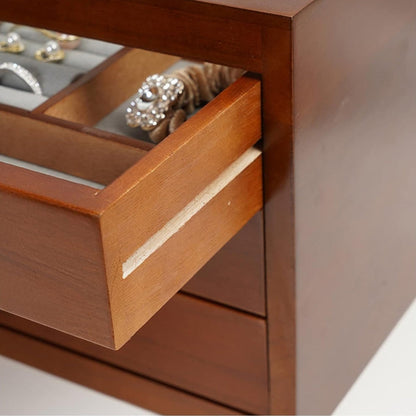 Boîte à Bijoux Bois 3 Tiroirs - Rangement Élégant
