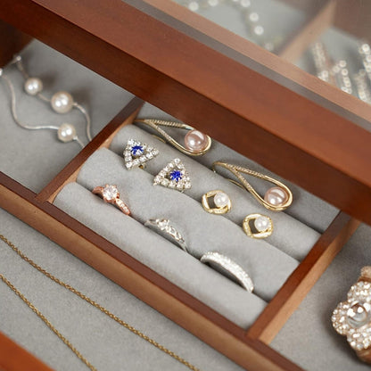 Boîte à Bijoux Bois 3 Tiroirs - Rangement Élégant