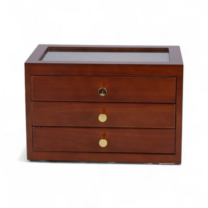 Boîte à Bijoux Bois 3 Tiroirs - Rangement Élégant