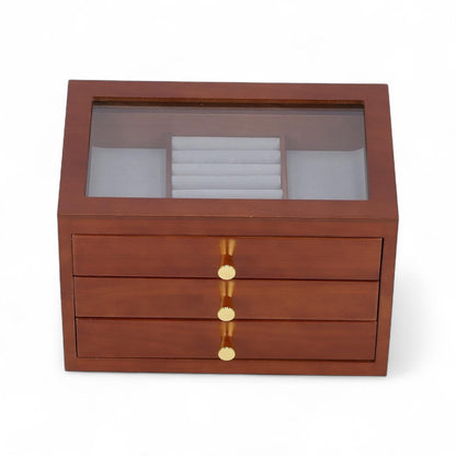 Boîte à Bijoux Bois 3 Tiroirs - Rangement Élégant