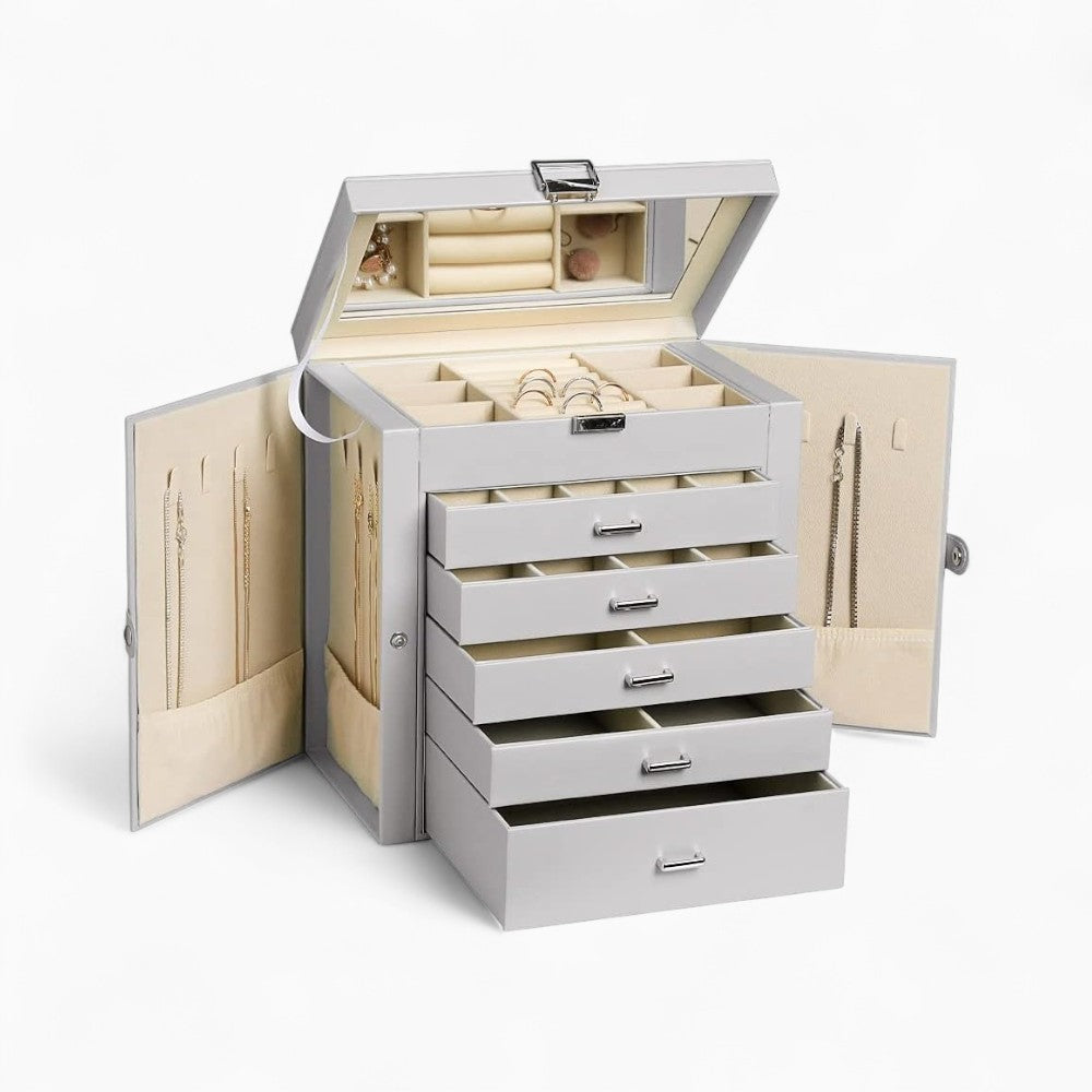 Boîte à Bijoux 5 Tiroirs Pratique et Élégante