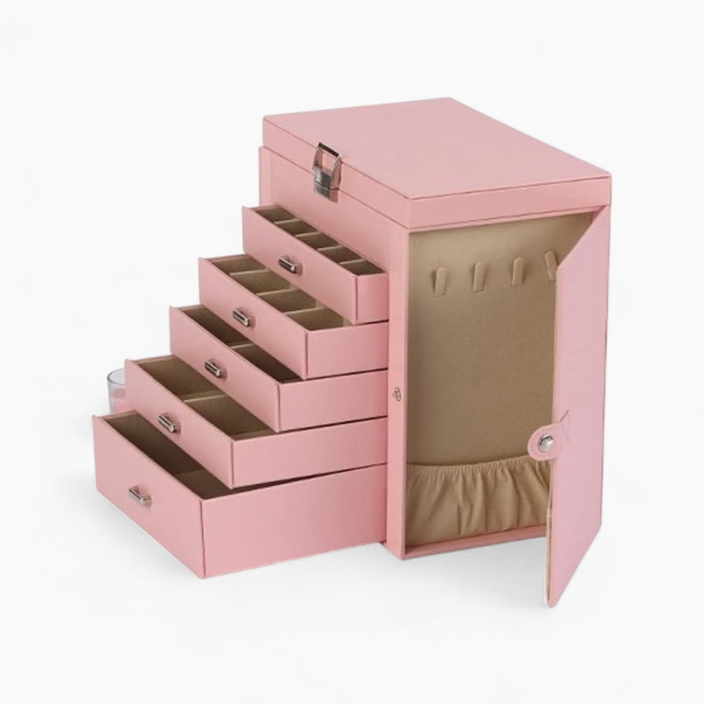 Boîte à Bijoux 5 Tiroirs Pratique et Élégante