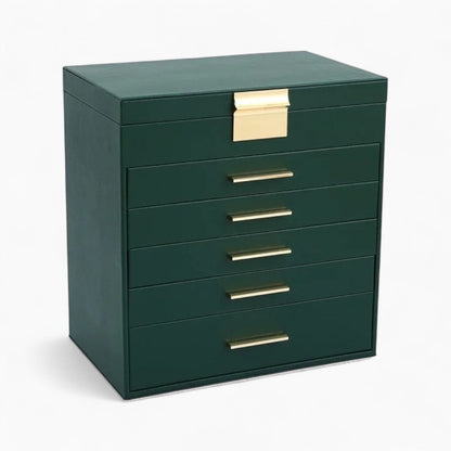 Boîte à Bijoux 5 Tiroirs et Miroir Pratique