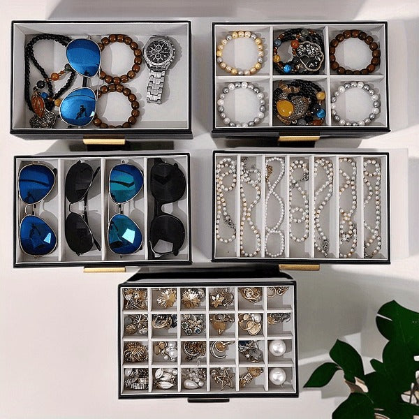 Boîte à Bijoux 5 Tiroirs et Miroir Pratique