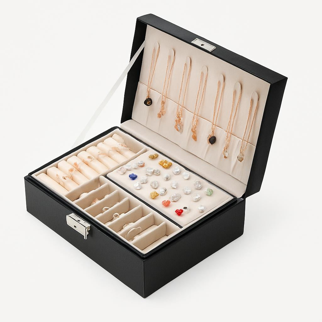 Boîte à Bijoux en Cuir pour Rangement