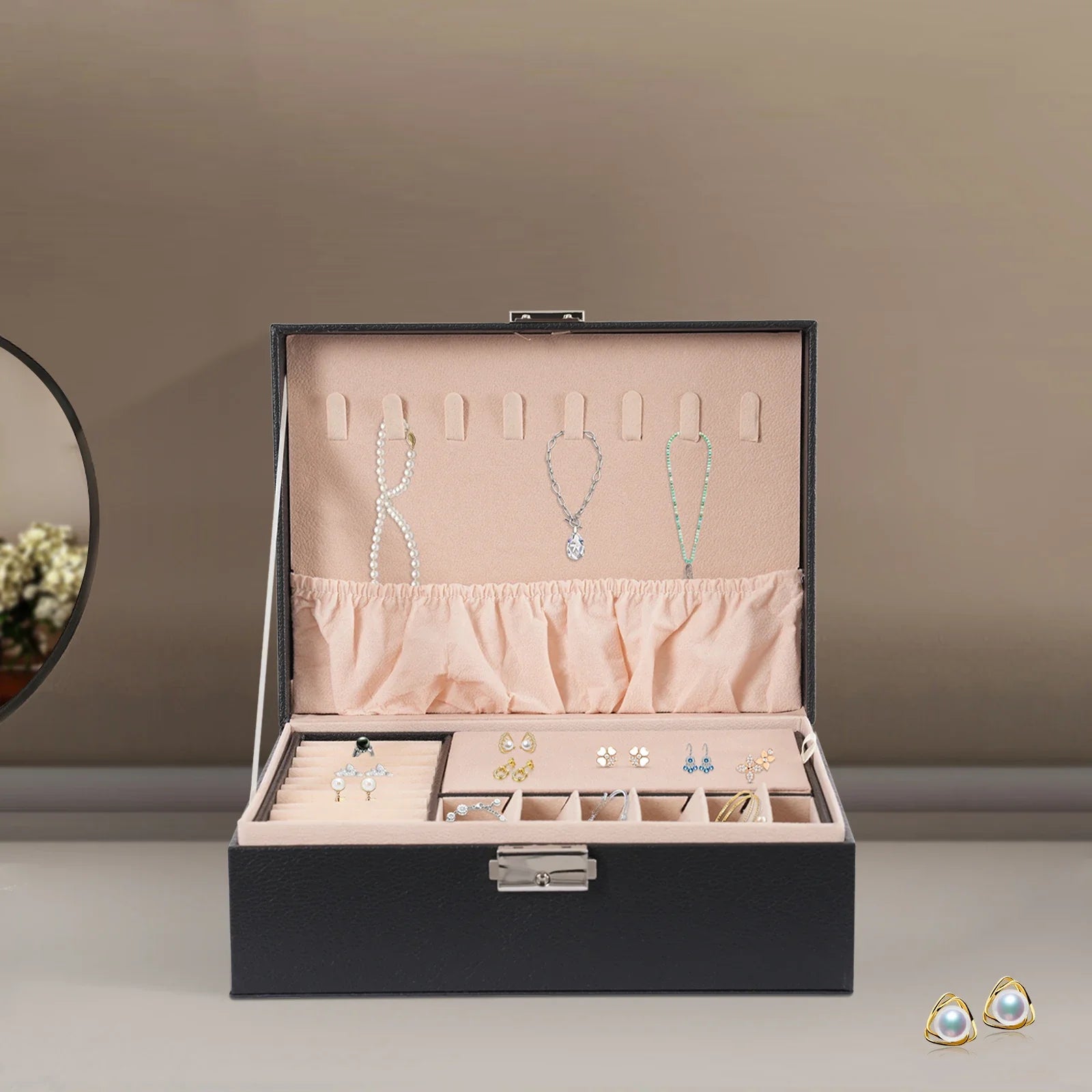 Boîte à Bijoux en Cuir pour Rangement