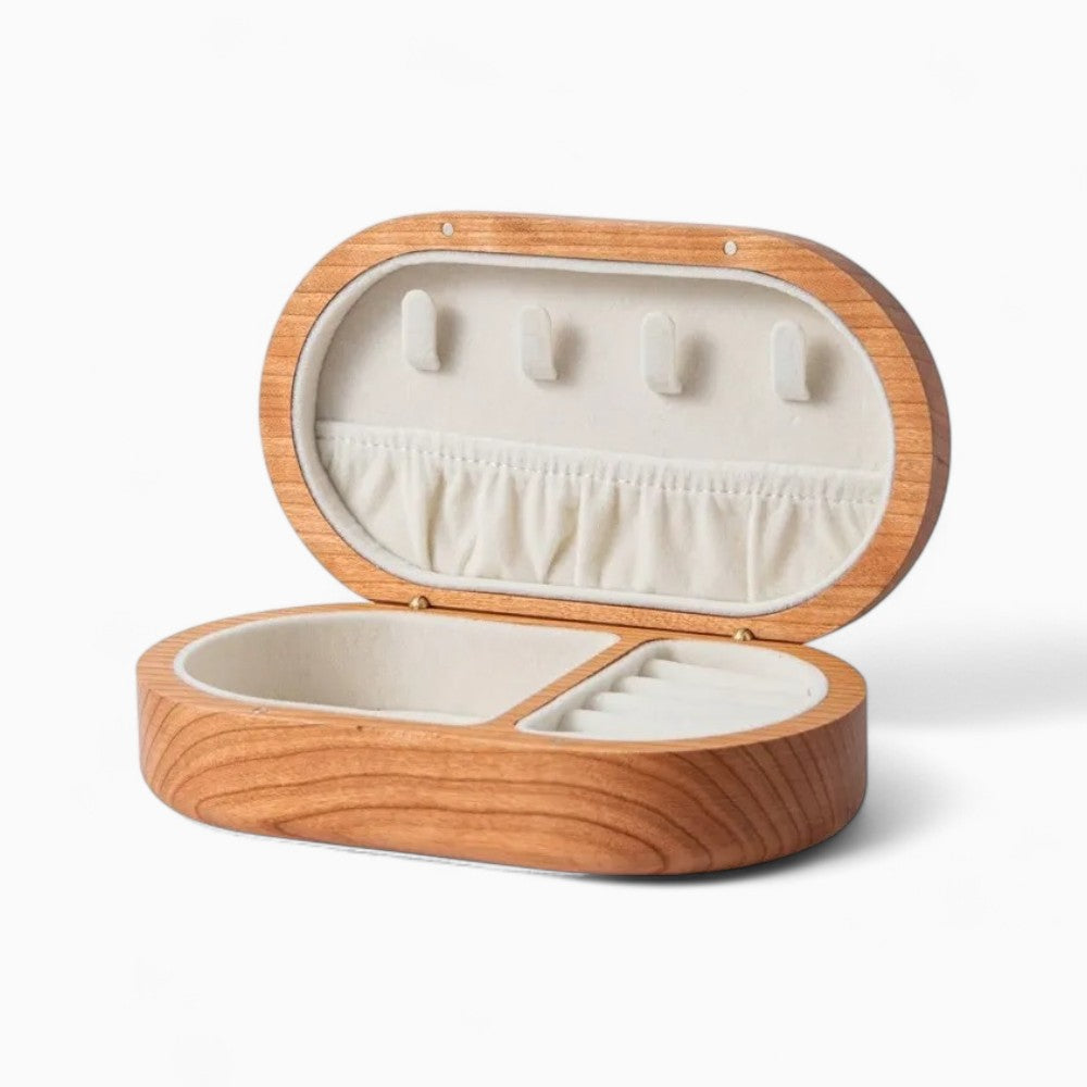 Boîte à Bijoux Voyage Bois - Compacte et Élégante