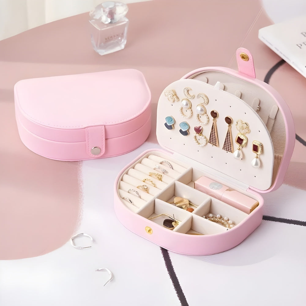 Boîte à Bijoux Voyage Cuir - Rangement Bagues Compact