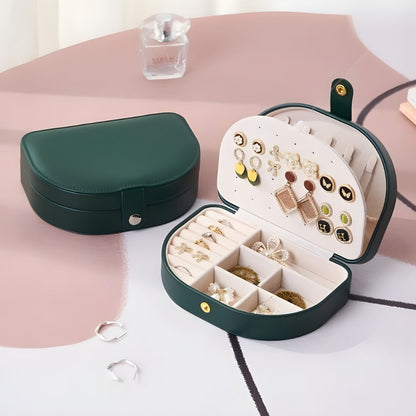 Boîte à Bijoux Voyage Cuir - Rangement Bagues Compact