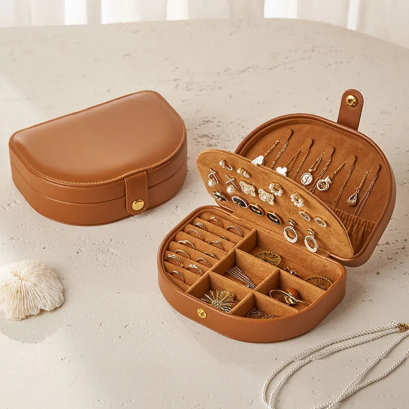 Boîte à Bijoux Voyage Cuir - Rangement Bagues Compact