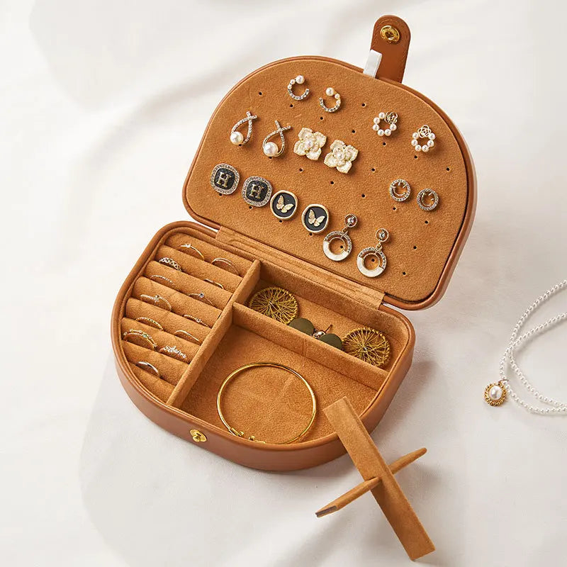 Boîte à Bijoux Voyage Cuir - Rangement Bagues Compact