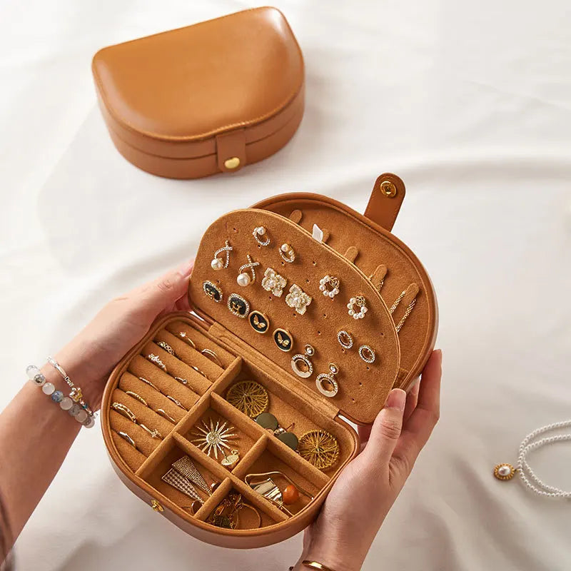 Boîte à Bijoux Voyage Cuir - Rangement Bagues Compact