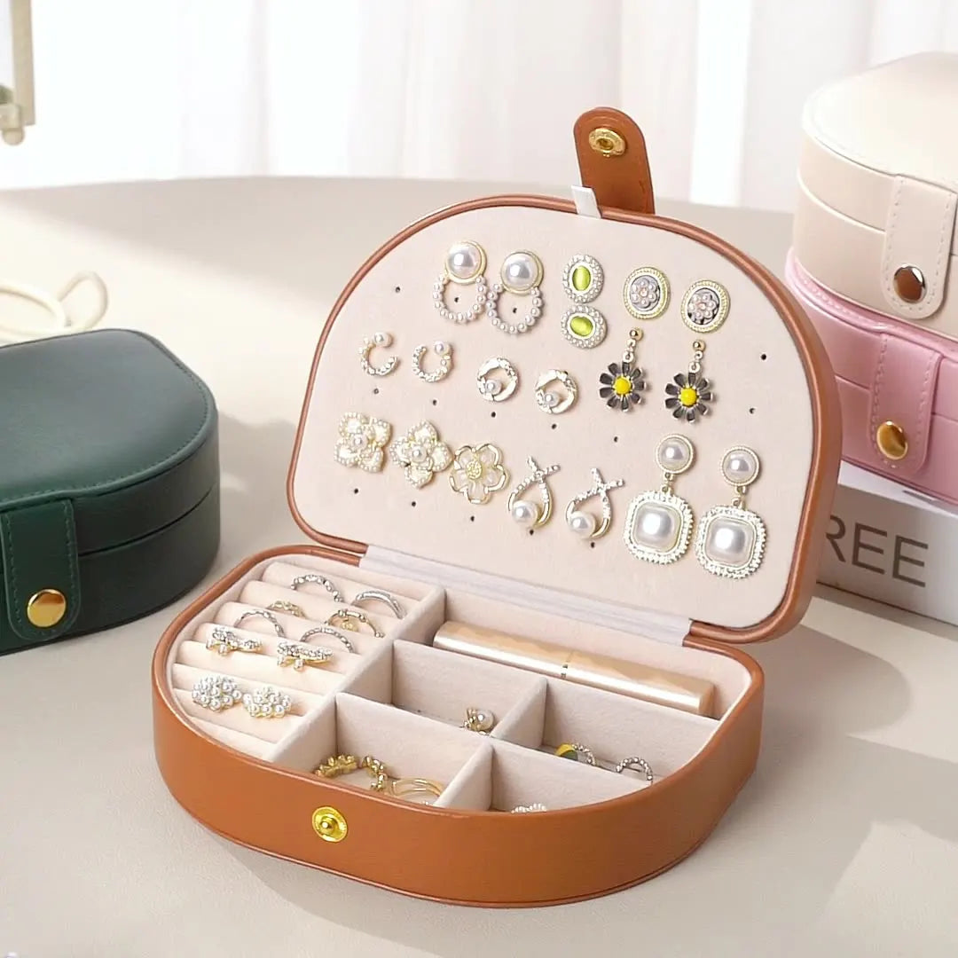 Boîte à Bijoux Voyage Cuir - Rangement Bagues Compact