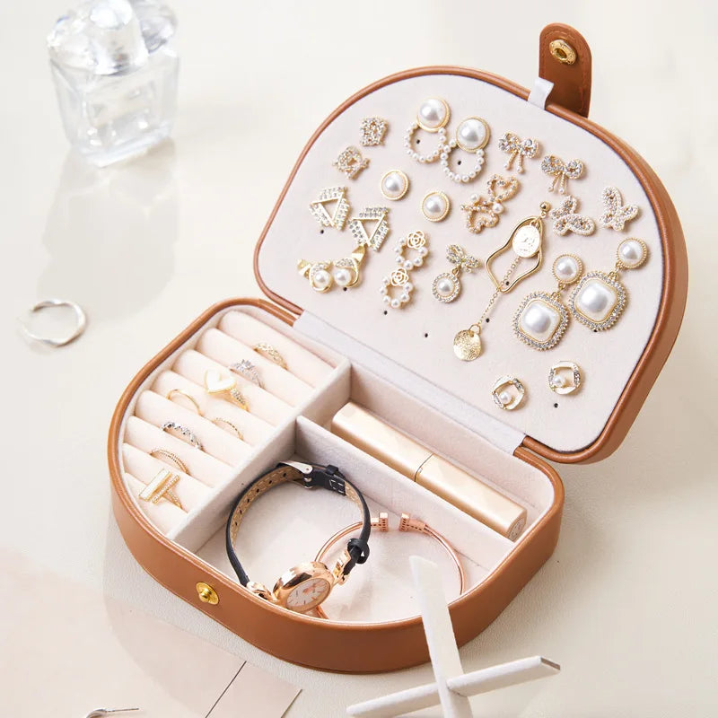 Boîte à Bijoux Voyage Cuir - Rangement Bagues Compact